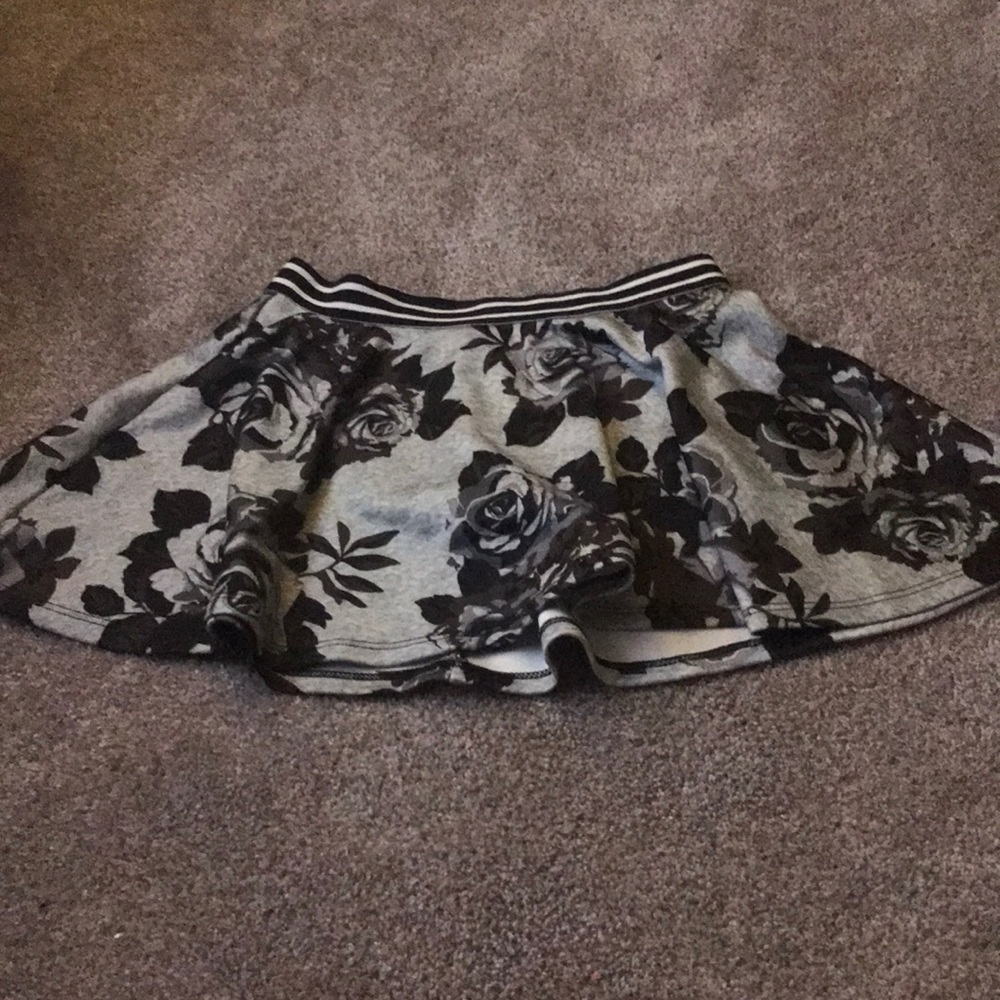 Black and White Floral Skirt.